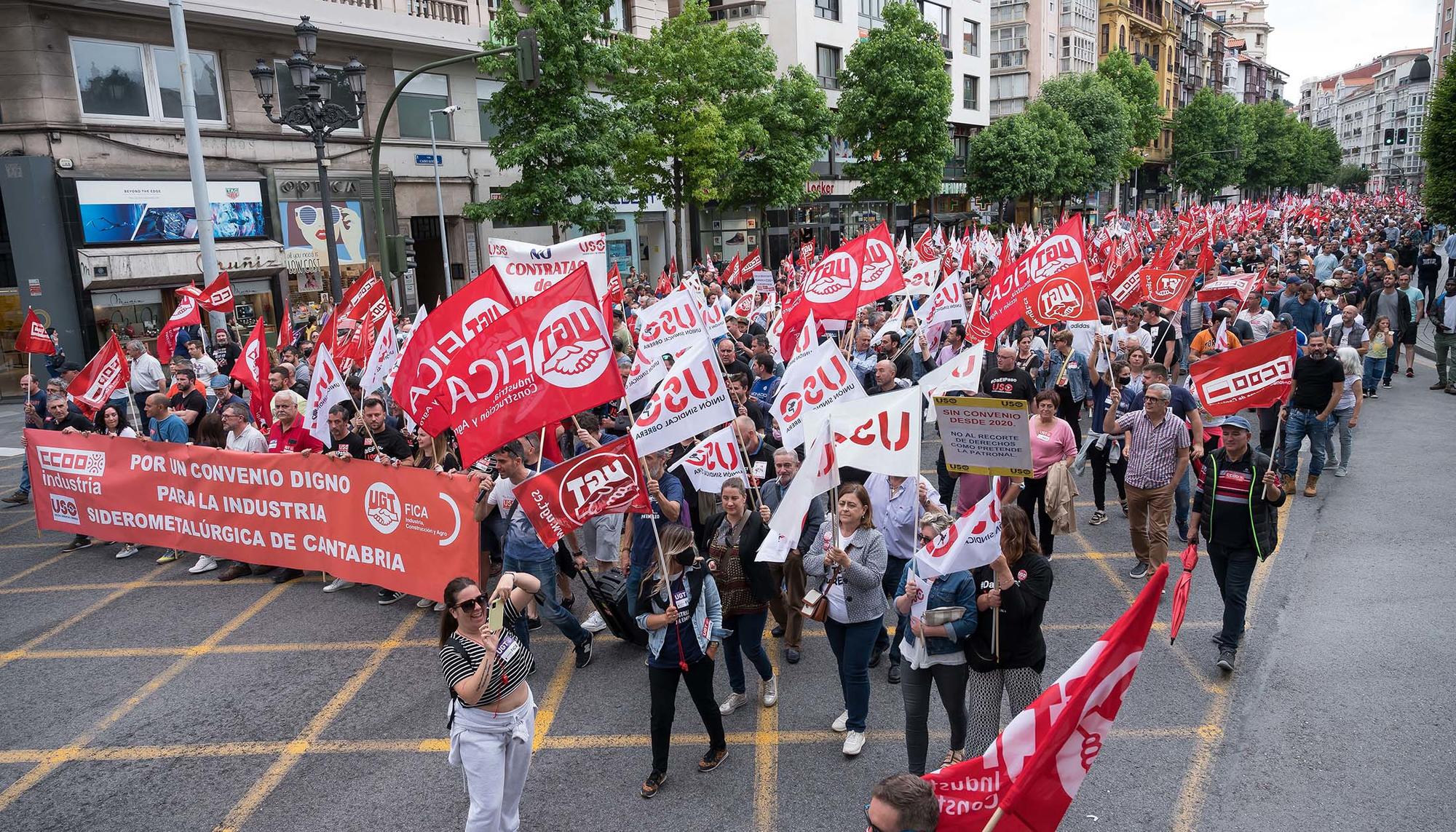 Manifestacion 2 de junio convenio del metal Cantabria